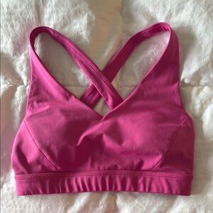 Lululemon Pink Sports Bra with Crossed Straps